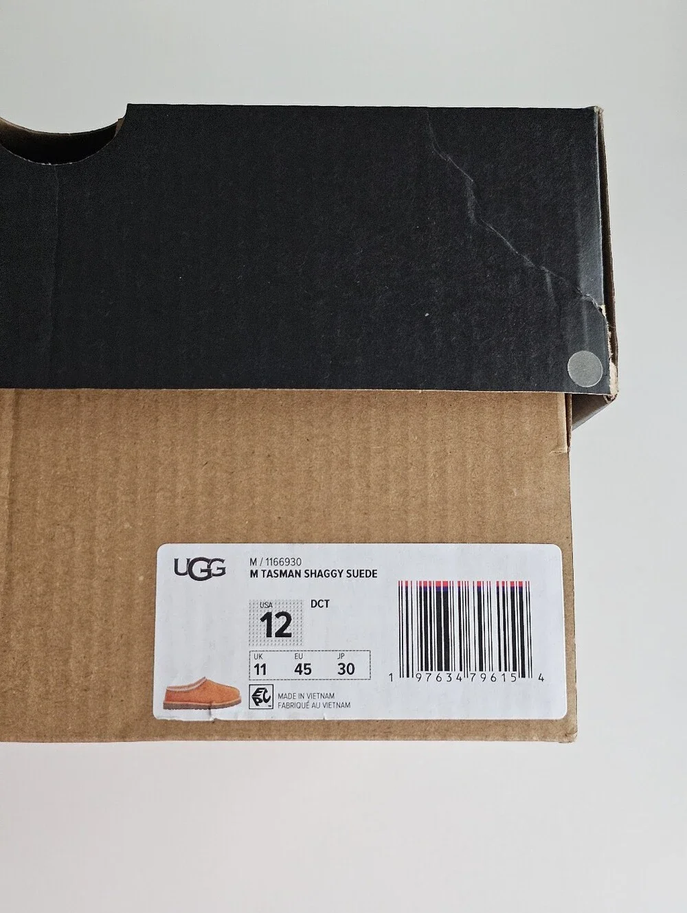 UGG Tasman Shaggy Suede Slippers Dark Apricot Men’s Size 12 Like New Box